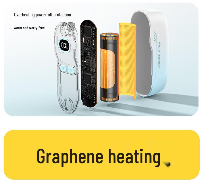 2025 Gradient Color Magnetic Hand Warmer with Digital Display - Two-in-One Detachable Design