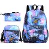 School Season Student Backpack Heat Transfer Backpack Satchel Pencil Bag Three-Piece Set