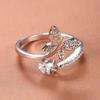 New Novel Butterfly Opening Ring Female Dainty Delicate Finger Jewelry with Bright Zirconia Graceful Everyday Accessories