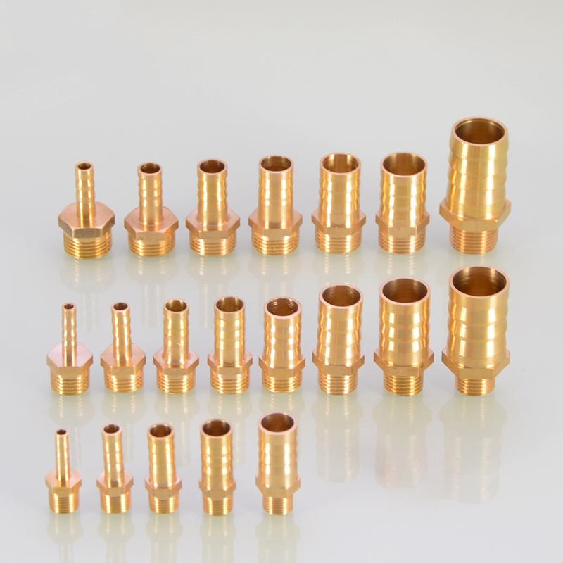 1/8" 1/4" 3/8"Brass Pipe Fitting Barb Tail Male Connector Joint Copper Coupler Adapter Rain Water Filter Agricultural Irrigation
