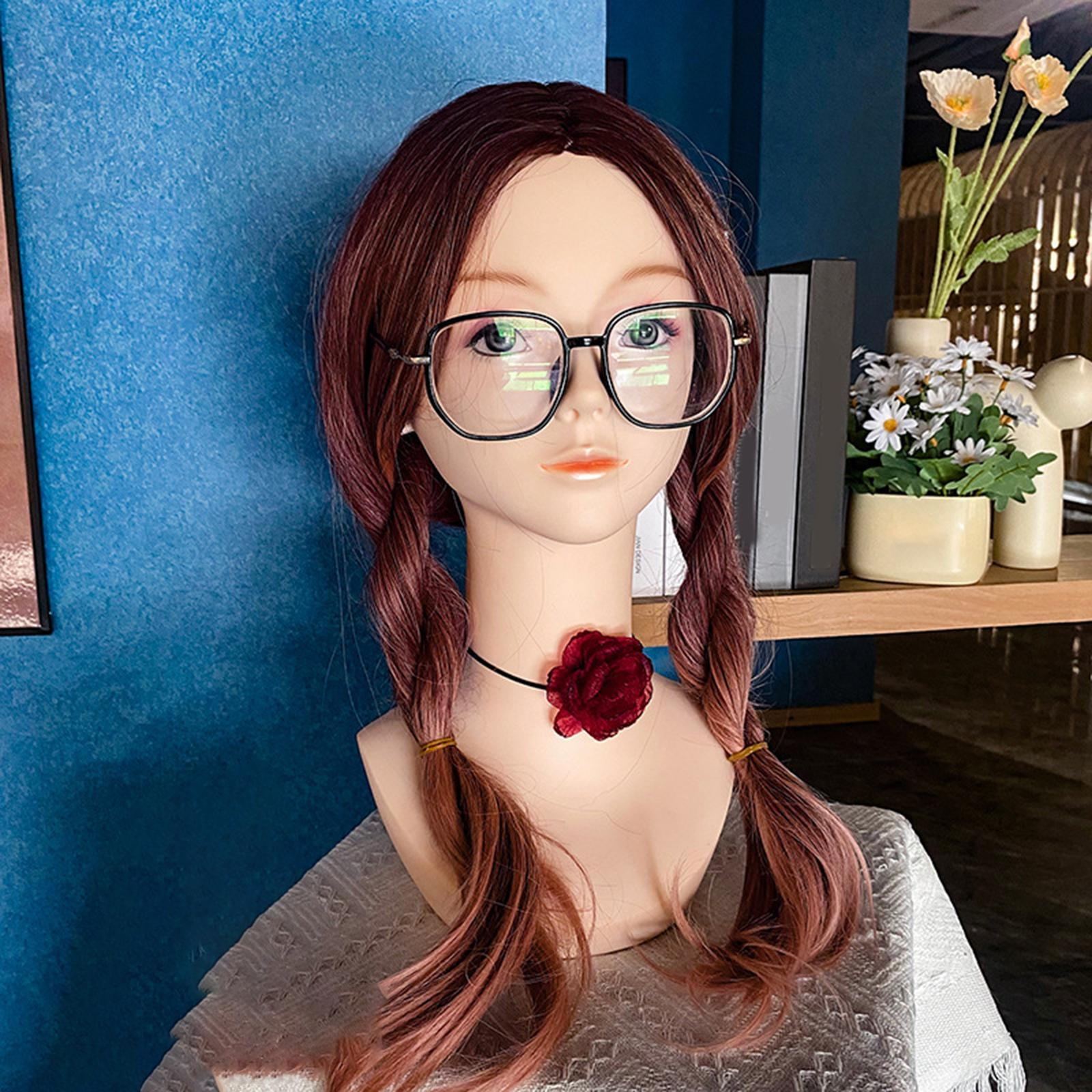 

Женский манекен голова парик дисплей стенд реалистичный с макияж ювелирные изделия для