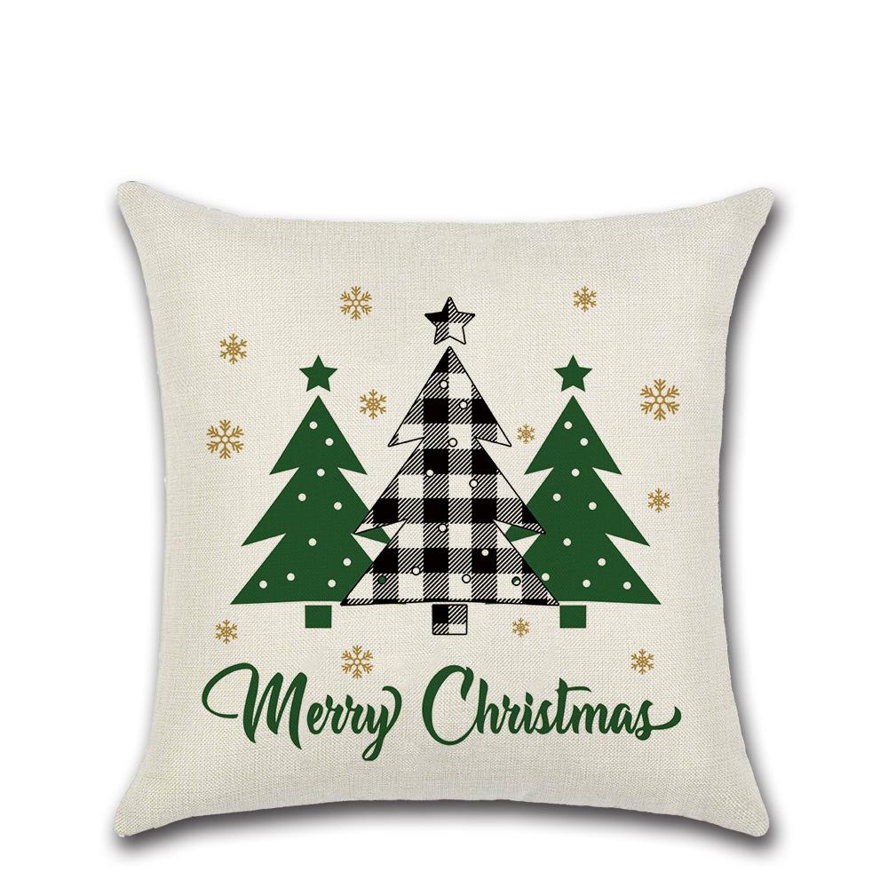 

Новая льняная наволочка с рождественским принтом, декоративная наволочка для дома, дивана 45 * 45cm pillow cover