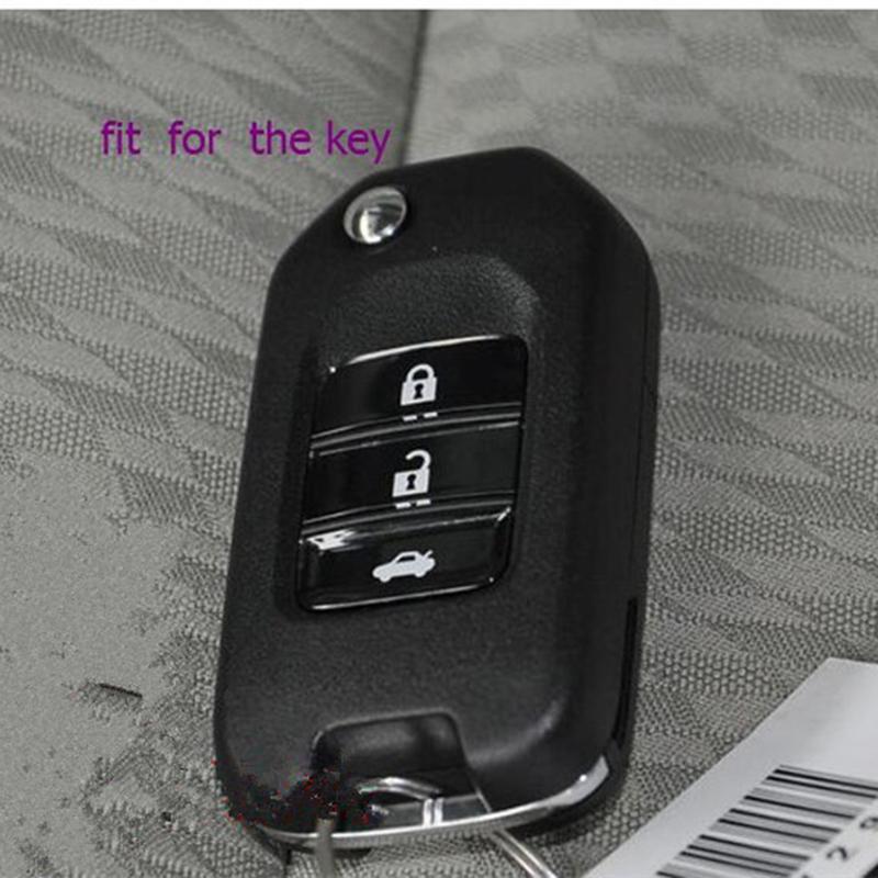 ZAD silicone rubber Car Key Cover case for Honda Accord 9 Crider Civic Jade SPIRIOR CR-V Fit 3 Buttons Flip Folding Key