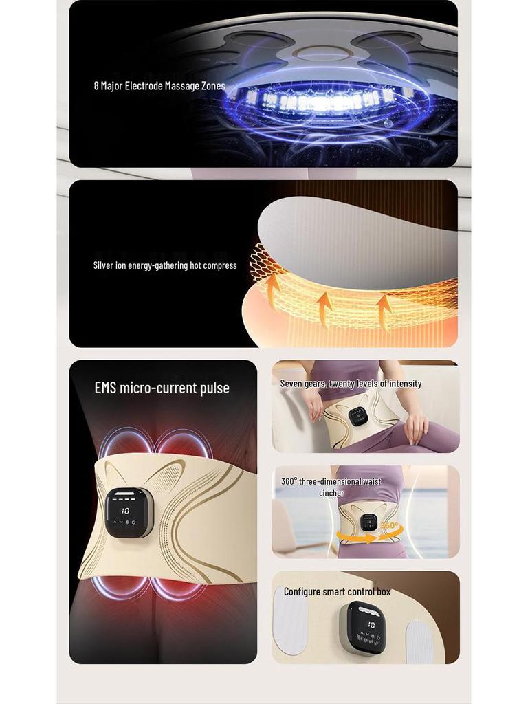 OMR Full Burn Beauty Sculpting EMS Microcurrent Fitness Waist Belt & Smart Fat Burning Machine