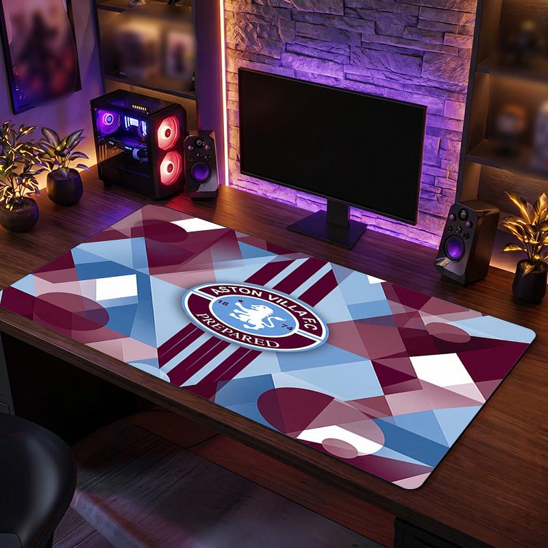 Aston Villa Football Print Large Mouse Pad, Anti-Slip Extended Gaming Desk Mat for Office Home