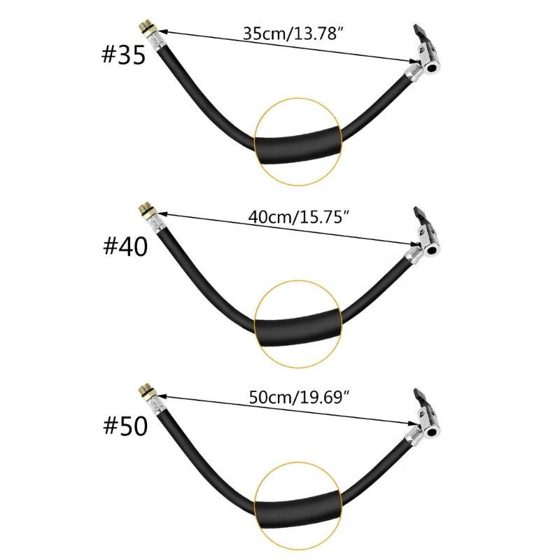 Wąż sprężarki 35cm/40cm/50cm Wąż do pompowania opon Złącze do pompowania powietrza Wąż do pompowania motocykli Rura przedłużająca pompy