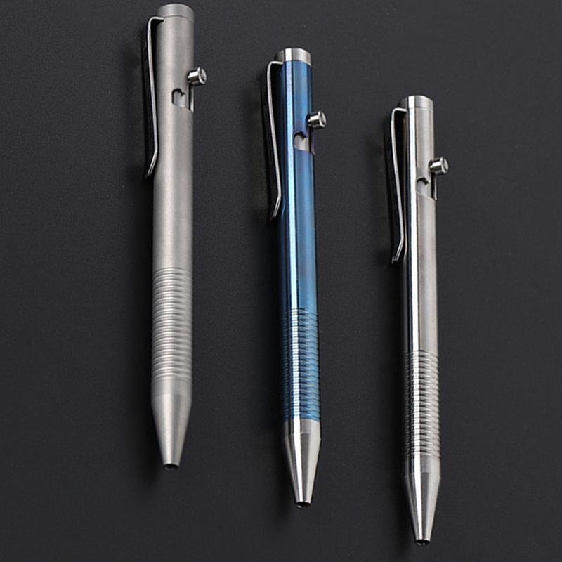 Titanium Alloy Pen Write Smoothly Gel Pens Precision Spring Signature Pen Gift For Boyfriend Father School Teacher Student