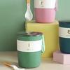 1pc Leak-Proof Insulated Lunch Box with Spoon Lid Rust Resistant Pp Material Microwave Safe Breakfast Cup