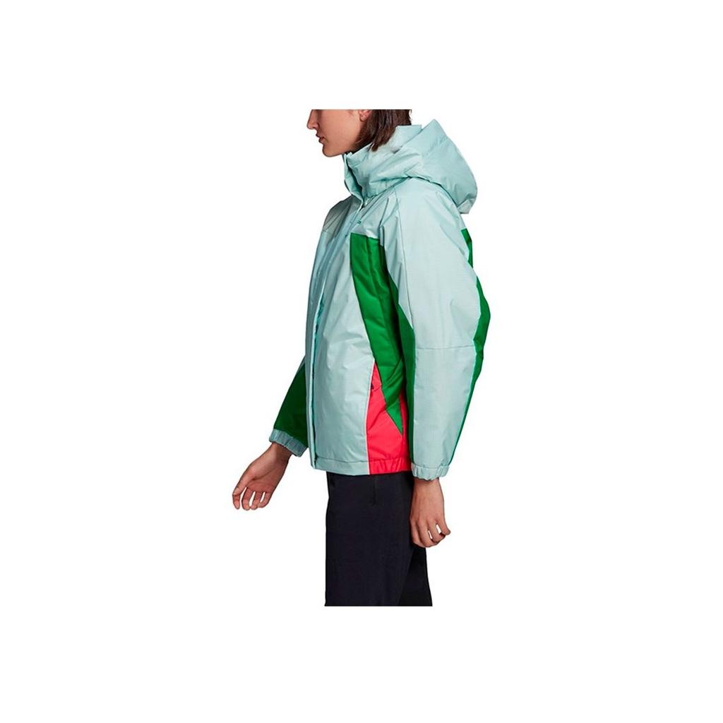 Adidas Warm Color Block Sports Hooded Down Jacket Women Jacket Green GF0015