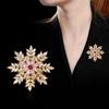 Eco-friendly Elegant Crystal Snowflake Brooch - Versatile Holiday Fashion Accessory