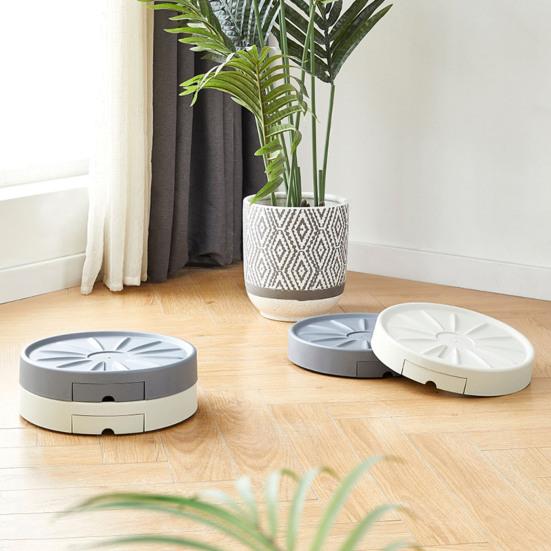 Flower Pot Tray 13 Inch Rolling Plant Caddy with Silent Wheels Easy Pot Movement Thickened Resin Flower Pot Tray