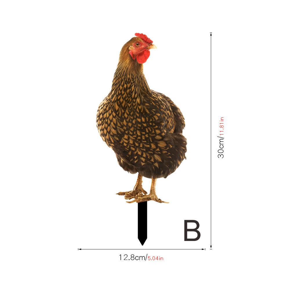 YKLU069-256 3D Rooster, Hen, Duck & Pig Outdoor Garden Decoration Plug