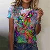 Funny Cat 3d Printed Women's T Shirts Summer Fashion Animal Print Short Sleeve Tees Girl Kawaii Y2k Top Clothes Female Clothing