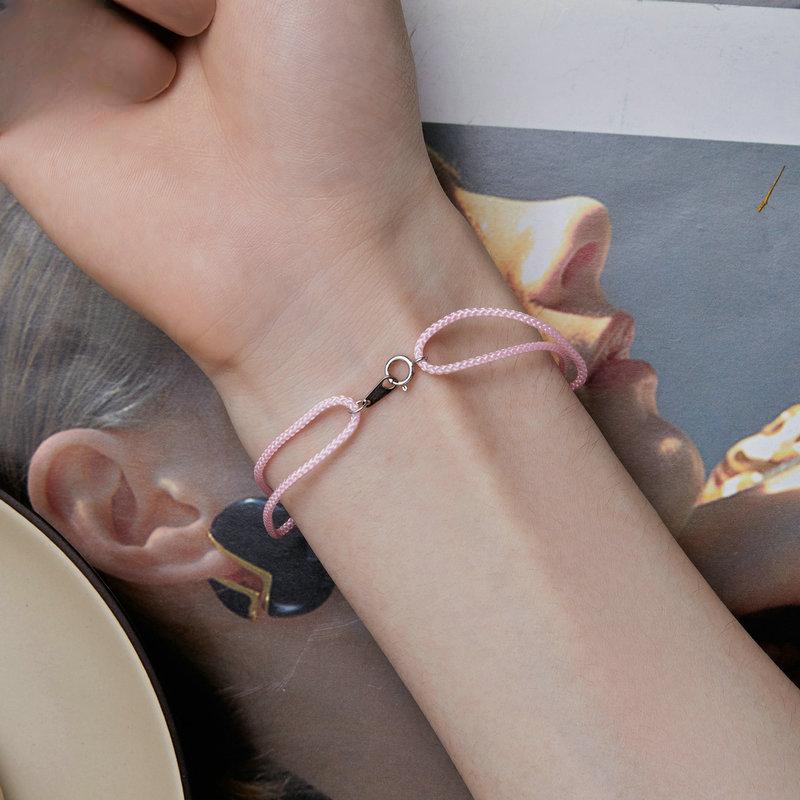 New Pink Butterfly Adjustable Bracelet Vibrant Girly S925 Silver Bracelet Jewelry