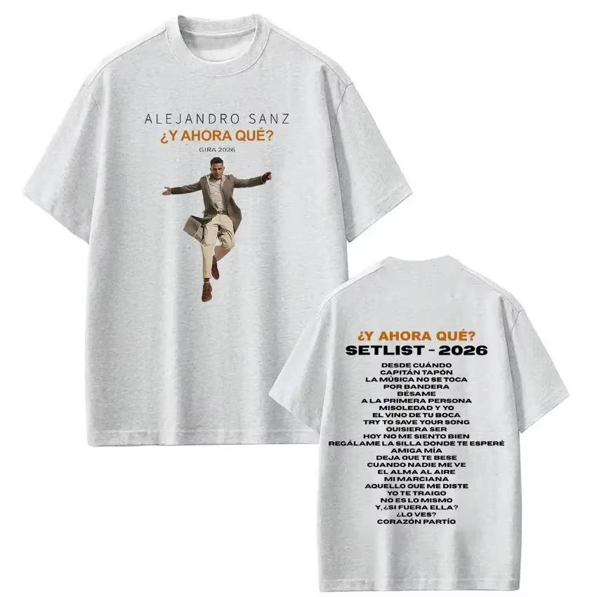 Summer 2026 BestSelling Outdoor Casual Trendy Unisexs ShortSleeved TShirt with Theme By Spanish Singer Alejandro Sanz Y2K