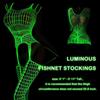 New White Stockings High Waist Glow in The Dark Fishnet Stockings Tights Luminous Fishnet Stockings