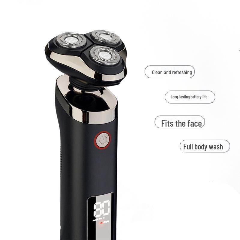 Rechargeable 3-in-1 Waterproof Electric Shaver: Beard Trimmer, Hair Clipper & Nose Trimmer Set