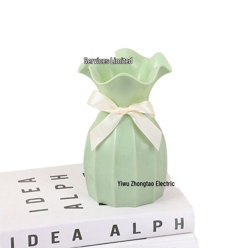 Elegante Imitationskeramik-Kunststoffvase für künstliche Blumen - Handgefertigte DIY-Ornamente für Blumenarrangements