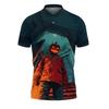 2026 Men's Happy Halloween Horror Monster Pattern Funny Short Sleeve Abstract Pumpkin POLO Shirt