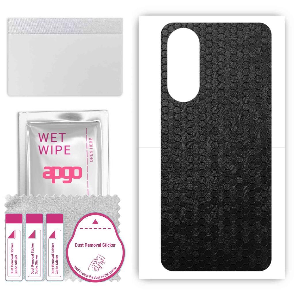 apgo Protective Skin Sticker for the Back Compatible with Honor X20 SE, Wrap Film, Foil, Vinyl - Pattern Black Honeycomb