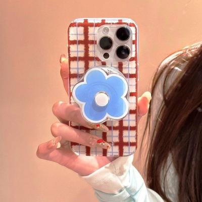 Flor Giratoria Linda Coreana Para Magsafe Magnético Phone Griptok Grip Tok Soporte Para iPhone 15 Cargador Inalámbrico Funda Soporte