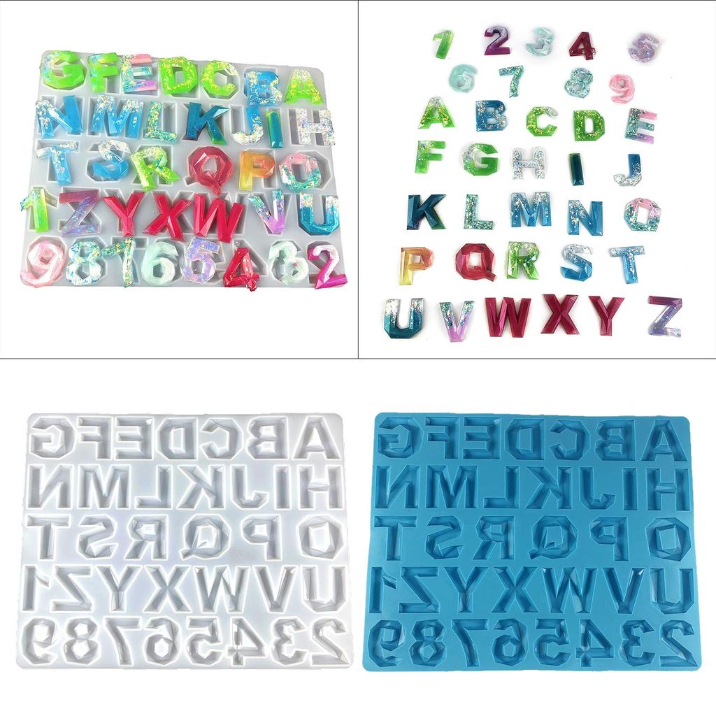 Silicone Alphabet Molds Number Letter Molds Epoxy Resin Molds for DIY Crafts