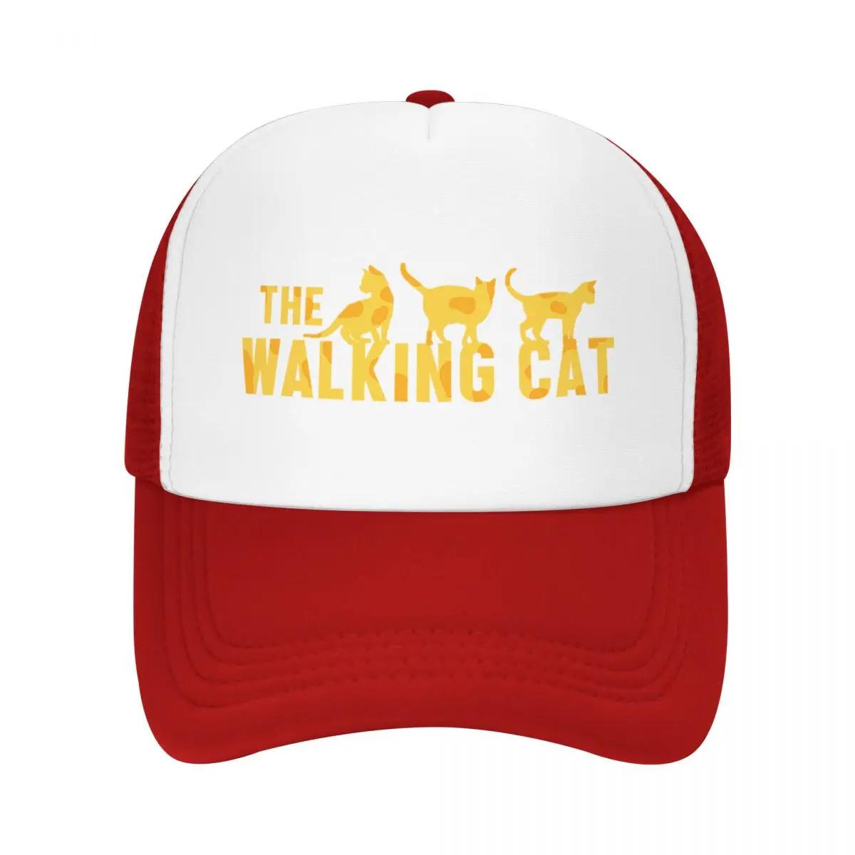 Custom Classic Unisex The Walking Cat Trucker Hat Adult Father Day Gift Adjustable Baseball Cap for Unisex Women Outdoor Dad Hat One Size