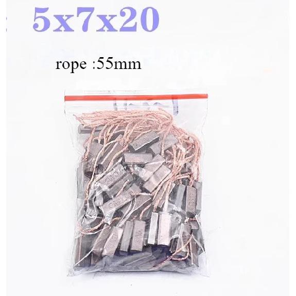 

100pcs Car Generator Carbon Brush Electric Brush for Valeo Trico Halla for Mercedes Benz for BMW 5x7x20 side rope