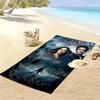 Name Custom Twilight Print Beach Towel, Large Soft Quick Dry Towel for Beach Camping Swimming