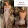 Guiruo Ice Silk Backless Nightdress – Sexy Halterneck Solid Color Pajamas for Spring and Summer (Q2750)