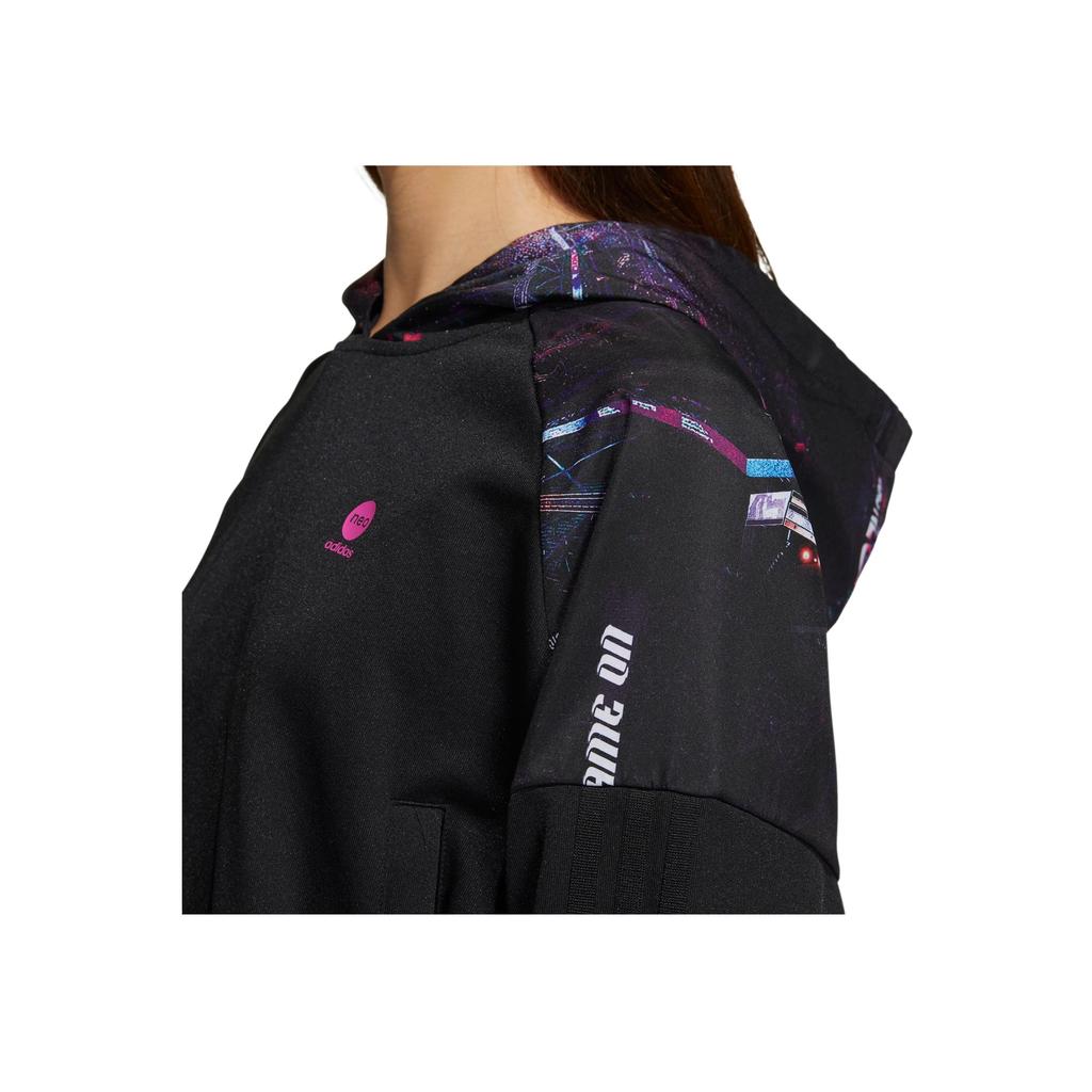 adidas Neo Graphic Letter Print Hoodie Women Hoodie Black IA6807