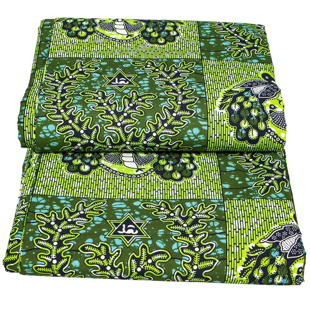KINOKINO African African African Fabric Fabric, Print, (Green, A, Polyester, Approx. 540cm)
