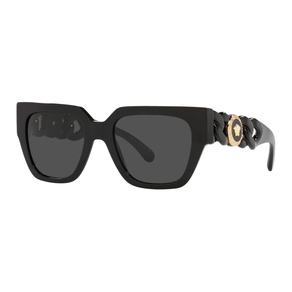 Versace Logo Square Sunglasses Women sunglasses Black 0VE4409-GB1-87-BLACK Basic Packaging-Eyeglass Case+Box