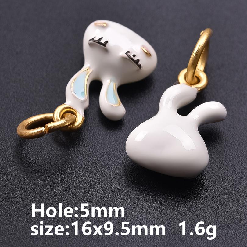 5pcs Kawaii Animal Pendant Enamel Charms For Jewelry Making Duck Bunny Elephant Lucky Fish Charm Handmade Materials Accessories