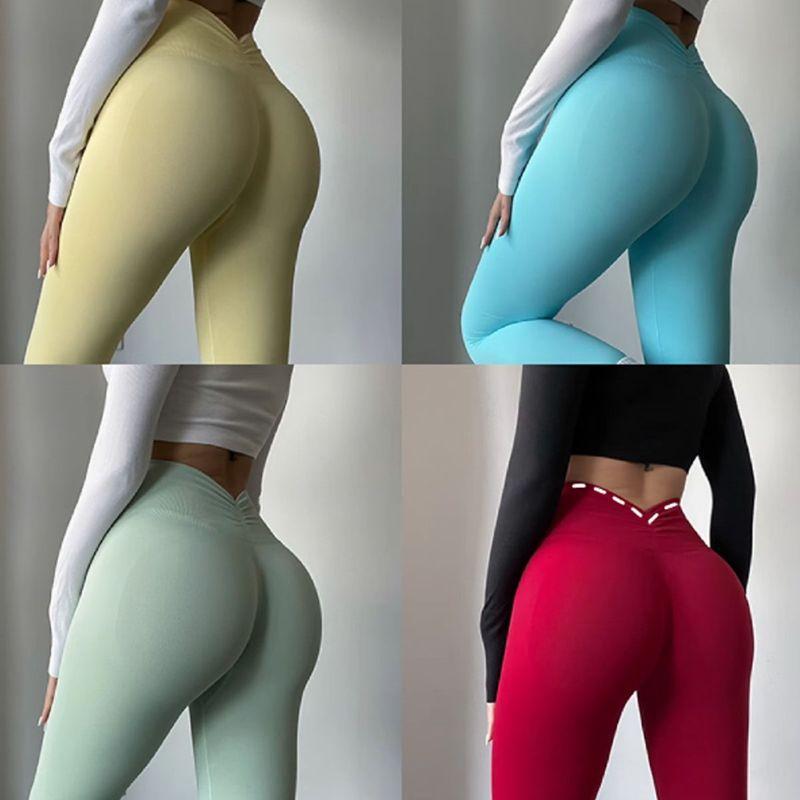 Fashion Back V Waist Fitness Pants Breathable Hip-Lifting Exercise Peach Hip Training Pant Wait Lifting High Waist Yoga Pants Hip-Lifting Women
