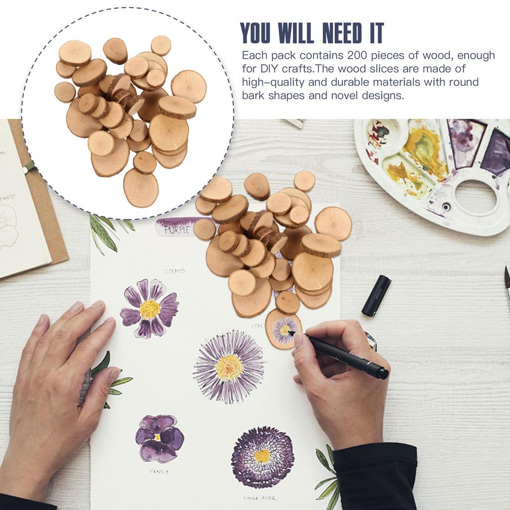 1Set Wood Slices Round Bark Shapes 3-4Cm DIY Handmade Wedding Decor Photo Props Wall Decoration Crafts Wooden Circles