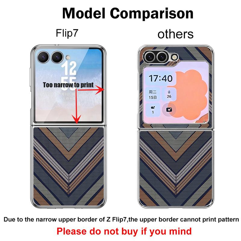 Geometric Cloth Texture Case For Samsung Galaxy Z FlIP 7 FE 6 5 Plating PC+PU Leather Hybrid Folding Cover For Samsung Z Flip7 Flip6 Flip5