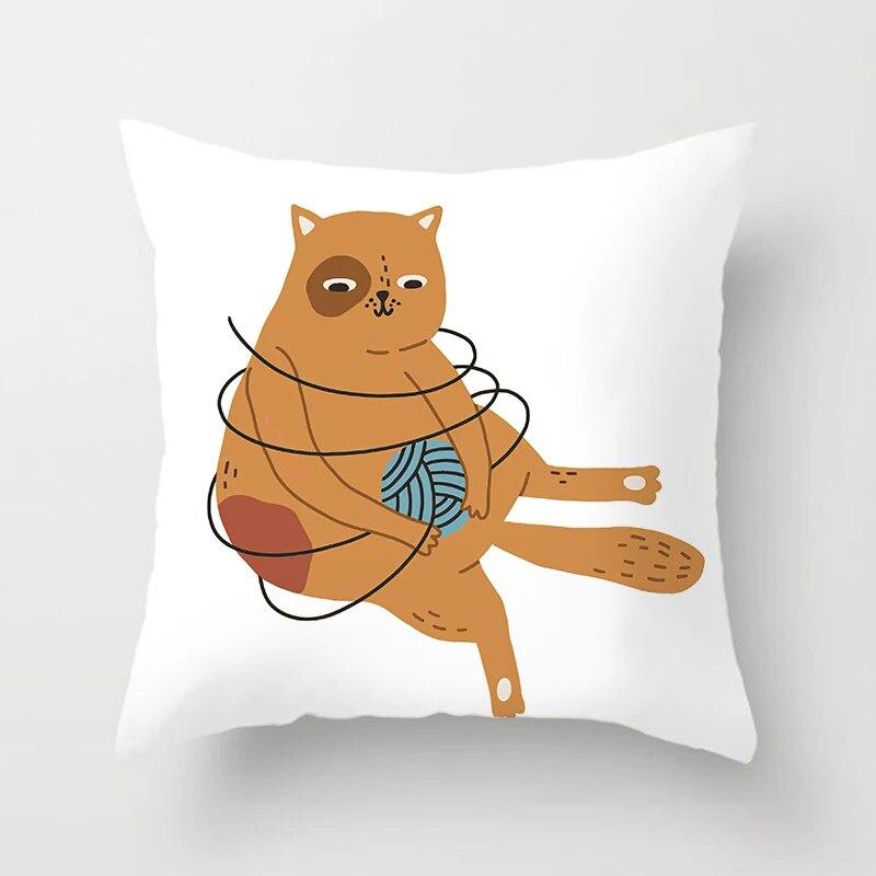 Totenkopf Katze Schwarz Heimdeko Kissenbezug Unartig Sofa Autodekoration 45x45cm Kissenbezug Quadratisch Polyester