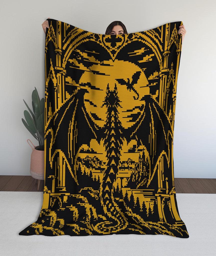 Celestial Dragon Blanket Pattern – Romantic Fantasy Inspired Overlay Mosaic Pattern Design (PDF)