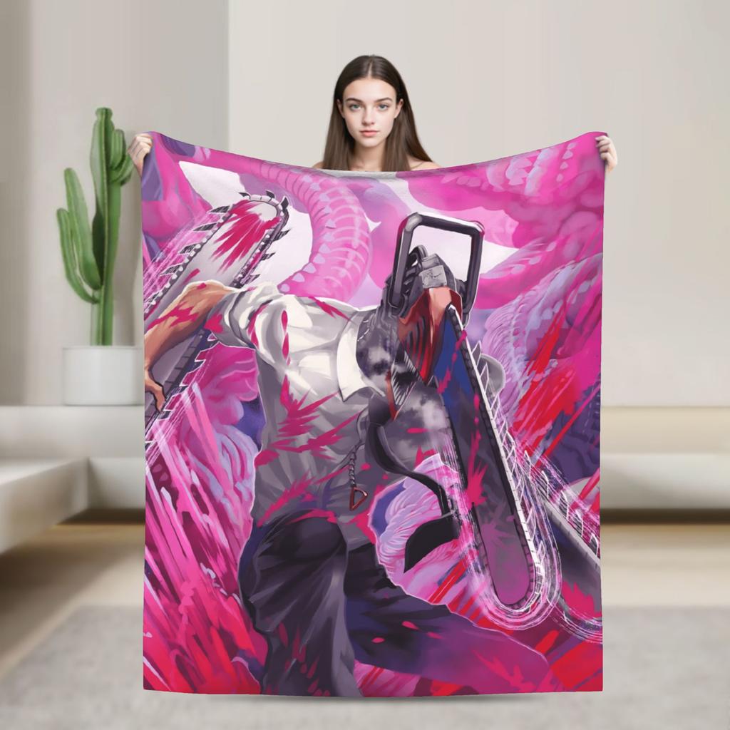 Anime Kettensäge Reze Super Warme Decke Reise Plüsch Bettwäsche Überwürfe Neuheit Sofa Stuhl Flanell Tagesdecke Sofabettbezug