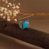 Aesthetic Turquoise Ring Zinc Zinc Alloy Vintage Ring Trendy Western Country Ring  Boys