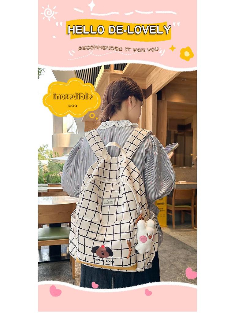 New Cute Cartoon Printed Student Backpack: Lightweight, Durable, Large Capacity Shoulder Bag for Casual Travel & School