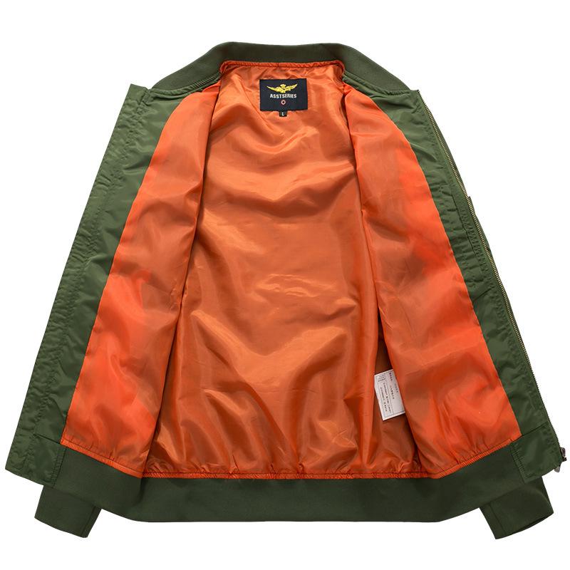 Spring and Autumn Thin Solid Color Fat Large Size Men's Sports and Casual Standing Collar Jacket Men's Baseball Suit