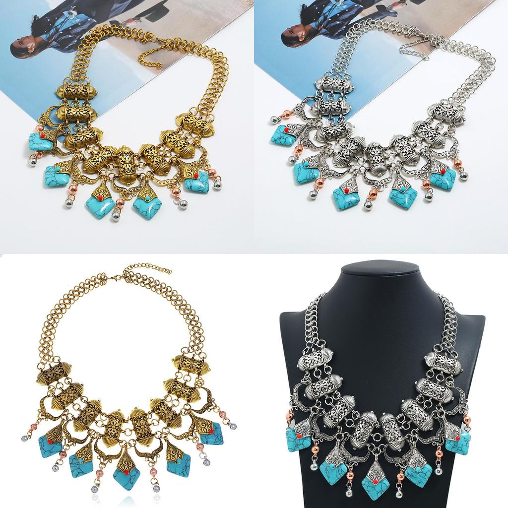 Retro Europäischer Stil Kastenketten Halskette Mit Legierungs-Finish Für Damen Accessoires