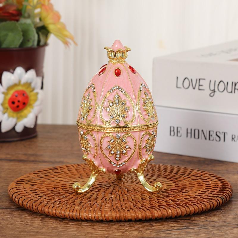 Electroplated Diamond-inlaid Metal Jewelry Box, Craft Item, Decorative Piece, Creative Accessory, Gift for Girls, Display Piece