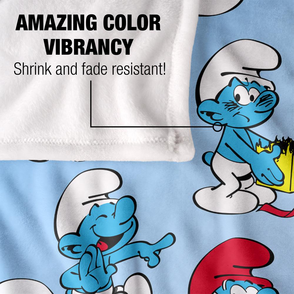 The Smurfs Silky All-Over Print Supersoft Blanket