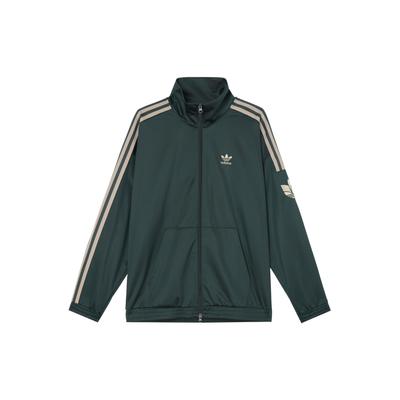 Originals Retro Klassisch Drei Streifen Sport Stehkragen Langarmjacke Unisex Jacke Dunkelgrün JL8400
