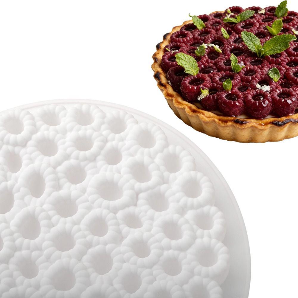 1/8 Cells 3D Raspberry Silicone Mold Flower Design Food-Grade Silicone Baking Cake Molds DIY Heat-Resistant Dessert Baking Tools