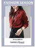 Women's Retro Red Lapel Shirt - 2026 Spring/Autumn Brushed Long Sleeve Top