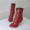 Cizme Sexy pentru Femei cu Șireturi, cu Vârf Ascuțit, Cizme Tip Pompă pentru Femei, Pantofi cu Toc Înalt pentru Iarnă, Cizme Glezna Personalizate pentru Doamne, botines mujer WSH3681